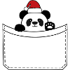 Panda poche bonnet noël