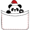 Panda poche bonnet noël