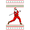 Santa Claus playing baseball