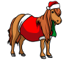 Poney chapeau de Noël