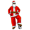 Santa Claus plays football