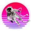 Retro Sun Astronaut Space Space