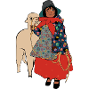 Fille avec Lama