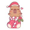 Cute Capybara In Christmas Stocking