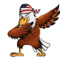Dabbing Eagle Dab Bird of Prey with USA Headscarf