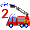 Fire engine 2 birthday children