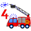 Fire engine 4 birthday children