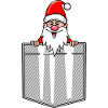 Weihnachtsmann, Nikolaus in der Hemdtaschche