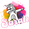 SARAH - Smukt navn med dabbing enhjørning