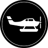 Airplane symbol circle