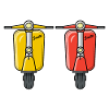 2 Scooter Scooter Scooteryellow red