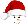 Schneemann mit Weihnachtsmütze