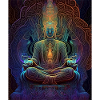 Bunte psychedelische Buddha-Meditation