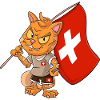Schweizer Fan Katze