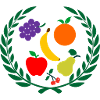 Frucht im Lorbeerkranz