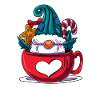 Christmas gnome in a mug