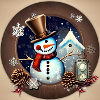 Snowman in the circle