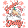 Pink Santa Claus Feelin' Jolly Christmas Womens