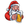 Santa Claus drinks beer
