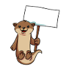 Otter holds shield