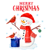 Snowman wishes Merry Christmas