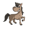Cute Cartoon Horse