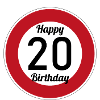 20th birthday traffic sign