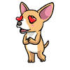 Chiweenie Dog In Love Emoticon