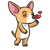 Chiweenie Dog Kisses Emoticon
