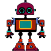 Farbenfroher Retro-Roboter