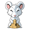 Cute mouse with cheese