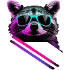 Damn cool retro raccoon