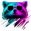 Duotone Raccoon Retro