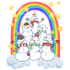 Snowman Rainbow Christmas