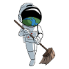 Astronaut sweeps stardust
