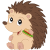Mignon bébé hérisson avec sandwich
