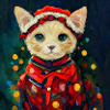 Mignon chaton de Noël
