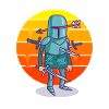 Cartoon Knight Sunset