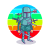 Cartoon Knight Sunset