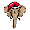 Éléphant pixelisé Noël - Drôles d’éléphants