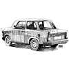 Hand-drawn Trabant
