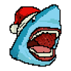 Shark Pixelated Christmas - Funny