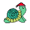 Pixelated Turtle Christmas - Funny