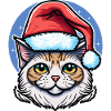 Wunderschönes digitales Weihnachtskatzen-Kunstwerk, das