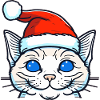 Beautiful cat wearing Christmas hat