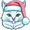 Cute cat wearing Santa hat