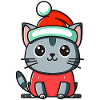 Katze mit Weihnachtshut