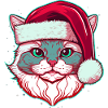 Wunderschöne Katze mit Weihnachtsmütze