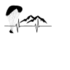 Mountains and skydiver