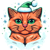 Katze mit Weihnachtsmütze